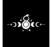 Moon Phases Frame and Mystical Snake Wicca Banner Celestial Symbol Wall Vinyl Sticker Decor 42x96.6cm Waterproof White