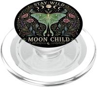Moon Phases Luna Moth Insect Lover Cottagecore Aesthetic PopSockets PopGrip for MagSafe