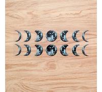 Moon Phases Lunar Black Sticker Decal Vinyl Grey Background - 2 Pack Glossy, 20.3cm - for Car Boat Laptop