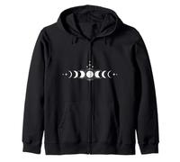 Moon Phases Lunar Cycle Sacred Geometry Astronomy Zip Hoodie