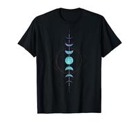 Moon Phases Moon Totem Viking Pagan Wicca Gifts! - Women's Black Moon Totem With Moon Phases Stars - Viking Pagan Wicca T-Shirt - Small - Short Sleeve - Classic Fit - Crew Neck - Pullover - 1 Count