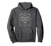 Moon Phases Moth Luna Moth Crystals Witch Dark Academia Star Pullover Hoodie, Adult Unisex, Dark Heather Grey, XX-Large