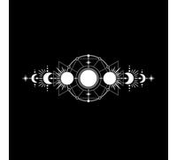 Moon Phases Mystical Moon Activity Phases Moon Magic Astrology Symbols Wall Vinyl Sticker Decor 30x83.8cm It Won't Fall Off White