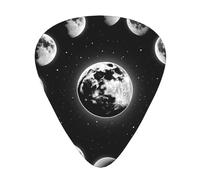 Moon-Phases-Starry 12 Pack Guitar Picks With 3 Thicknesses And Storage Box, Abs Plectrums For Electric Bass Guitar Players
