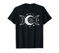 Moon Phases Symbol Crescent Spiral Stars Mystic Night Art T-Shirt