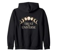 Moon Phases Trust Universe Spiritual Aesthetic Zip Hoodie