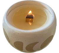 Moon Phases White Tri-Leg Candle (White Soy Wax) - Deep Violet Musk Fragrance