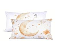 Moon Pillows 2 Pack Star Pillow Protectors 45x70cm soft Pillow Case 2 Pack, With Hidden Zipper Pillow cases, Pillows Hotel Quality, Bedding Standard Size Pillowcase, for Outdoor Decoration bz-970