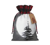 Moon Pine Tree Fashionable Print Small Drawstring Storage Bag Lightweight and Beautiful for Various Festivals