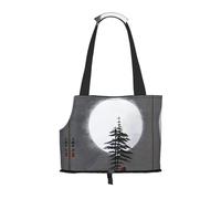 Moon Pine Tree Pattern pet going out bag - lightweight travel cat bag, breathable shoulder bag for small dogs