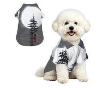 Moon Pine Tree Pet Hawaiian Shirt - Soft Peach Skin Button-Down top, Casual Beach Style Medium