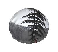 Moon Pine Tree Shower Cap Reusable Elastic Bath Caps Waterproof Bath Hair Hat for Women Men Spa Salon Large Shower Bonnet Double Layer Bathing Hair Cap for Long Hair, Braids