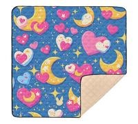 Moon Pixel Art Valentine's Day Soft Foam Baby Activity Play Mat for Indoor Outdoor 1-Piecing Padded Baby Mat for Babies Infants Toddlers, 50'' x 50''