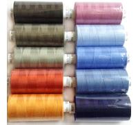 Moon Polyester Reels Thread Sewing Over Locking Coats 1000 Yards 120’s (Blue) Box of 10 reels, Coats Moon Polyester All Purpose Thread for Sewing, Over Locker, Stitch, Quilt 1000 Yards 120’s