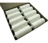 Moon Polyester Sewing Thread Thread - Black OR White - 10 X 1000 Yards Pack - 120s - Sewing Quilting Dress Fabric - Simply Sew Crafty™ (Natural)