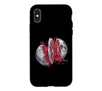 Moon Pomegranate Slice Fresh Juice Splash - Space Art Case for iPhone X/XS