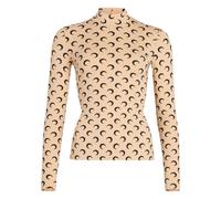 Moon Print Beige Shirt- female- Marine Serre- Long Sleeve T-Shirts- Beige- S- Tops S