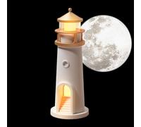Moon Projection Lighthouse Lamp, Unique Wireless Table Lamp for Kids Adults (Induction)