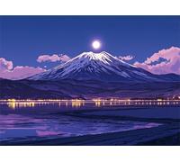 Moon Puzzle 1000 Pieces, Paper Puzzles, Puzzle for Adults and Children 12 Years, DIY Large Puzzle Mats, Premium Quality Classic Paper Jigsaw, as a Gift Girl Volcano Fuji 38x52cm