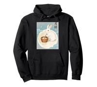 Moon Rabbit Mochi Maker Celestial Mid-Autumn Festival Art Pullover Hoodie