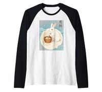 Moon Rabbit Mochi Maker Celestial Mid-Autumn Festival Art Raglan Baseball Tee