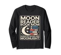 Moon Reader Book Mom Guided By Books and Moonlight Long Sleeve T-Shirt