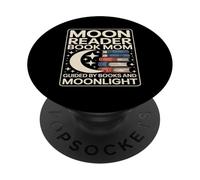 Moon Reader Book Mom Guided By Books And Moonlight PopSockets Adhesive PopGrip