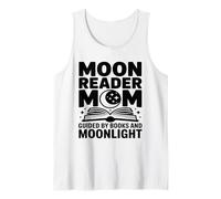Moon Reader Book Mom Guided By Books and Moonlight Tank Top