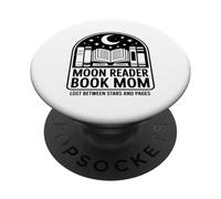 Moon Reader Book Mom Lost Between Stars And Pages PopSockets Adhesive PopGrip