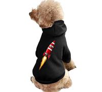 Moon Rocket Printed Dog Hoodie Breathable Soft Cat Sweatshirt for Small Medium Large S
