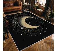 Moon Rugs 160 x 230cm for Living Room Washable, Starry Night Stars Pattern Area Rug Bedroom Decor, Non Slip Low Pile Soft Floor Carpet, FD1737