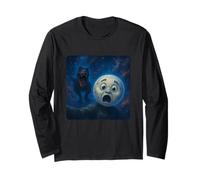 Moon Selfie T-Rex Dinosaur Chase Funny Humor Long Sleeve T-Shirt