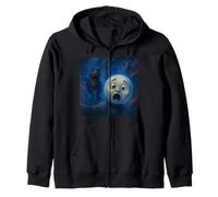 Moon Selfie T-Rex Dinosaur Chase Funny Humor Zip Hoodie