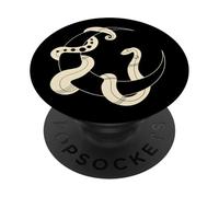 Moon Serpent Moon Phases Space Snake Women Men Kid Halloween PopSockets Adhesive PopGrip