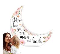 Moon Shape Acrylic Memories - Acrylic Gift 10x10x1cm Desktop Decorative Sign, Elegant Moon Sign Decoration for Mother's Day, Birthday, Thanksgiving
