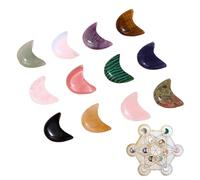 Moon Shaped Crystal | 12 Piece Meditation Gemstone Decor - Moon Shaped Crystal Stones | for Christmas Home Women Protection Meditation Energy Balancing