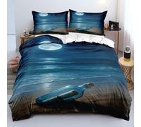 Moon Single Duvet Cover Set, Bottle Duvet Cover Sets with Zipper Closure, Soft Microfiber Bedding Set, with 2 Pillow Cases 50x75 cm, for Use with Teenage and Adults