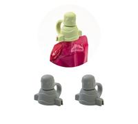 Moon Snow Baby Food Pouch Spout, 2 Pack. Soft Silicone Spout for Baby Food Pouches with Lid. Feeding Essentials, 100% BPA Free Food Grade Silicone. Grey