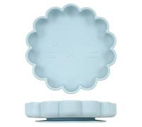 Moon Snow Lion Suction Plate Baby. Baby Weaning Suction Plate, Silicone Baby Feeding Plate, Toddler Plate with Suction. 100% Food Grade Silicone, BPA & PVC Free, Dishwasher/Microwave Safe. Sea Blue