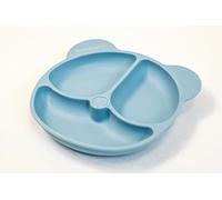 Moon Snow Panda Divided Suction Plate Baby. Baby Weaning Suction Plate, Toddler Plate with Suction. 100% Food Grade Silicone, BPA & PVC Free, Dishwasher/Microwave Safe. Sea