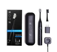 MOON Sonic Electric Toothbrush for Adults, 5 Smart Modes to Clean, Whiten, Massage and Polish Teeth, Rechargeable with Travel Case and 2 Toothbrush Heads, Black