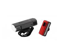 Moon Light the Way You Ride On Rigel Max 1500lm & Helix Lite 100lm IPX7 Front and Rear Rechargeable Cycle Light Set, Black