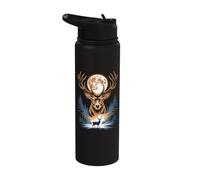 Moon Stag Mystic Night Forest Scene Stainless Steel Insulated Water Bottle