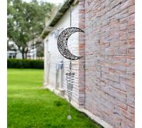 Moon Stainless Steel Hanging Spiral Spinner - 80cm x 15cm | 3D Kinetic Wind Sculpture for Garden, Patio & Home Décor