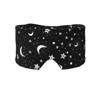 Moon Star Black White Blackout Eye Covers - Women Eye Shades for Sleeping - Men Adjustable Sleep Eye Masks