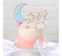 Moon Star Clouds Paper Cake Toppers - Enchanting Celestial Party Decorations | Eco-Friendly & Safe | Perfect for Baby Showers, Kids' Birthdays, and Themed Celebrations