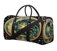 Moon Star Green Puzzle Foldable Travel Duffle Bag Waterproof Sports Gym Bag with Shoulder Straps