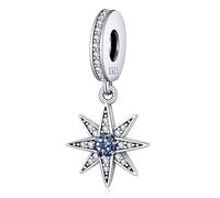 Moon Star Hamsa Wedding Engagement Locket Butterfly Charm Bead Pendant 925 Sterling Silver Compatible With Pandora Charm Moments Bracelet (North Star I Love You Heart Fatima Hamsa)
