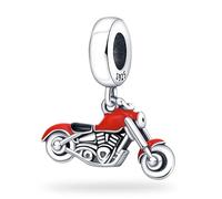 Moon Star Hamsa Wedding Engagement Locket Butterfly Charm Bead Pendant 925 Sterling Silver Compatible With Pandora Charm Moments Bracelet (Red Motorbike Harley Sports Rider Low Bike)
