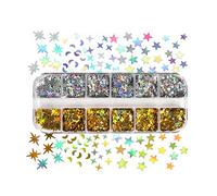 Moon Star Sequins Glitter for Resin Shaker Filler Epoxy Resin Molds Fillings Nail Art Glitters Nail Art Variety Shapes Circles Turtle Flowers Jars Stars